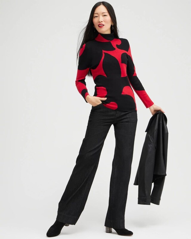 ECOVERO Scrolls Turtleneck Sweater - image 2